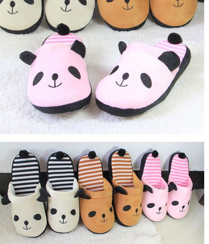 厂家销售新款熊猫拖鞋 可爱卡通拖鞋 熊猫拖鞋 冬季棉拖批发图片_3